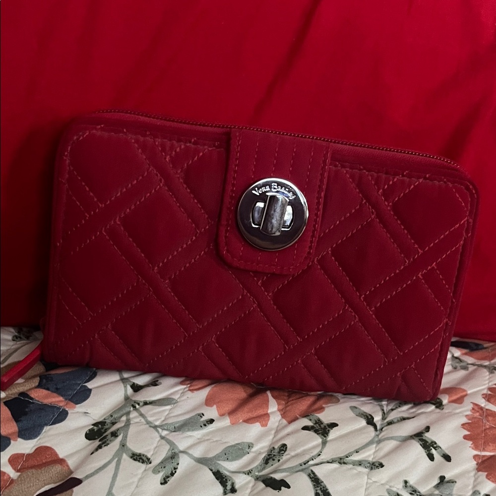 Vera Bradley Elegant Red Quilted Wallet